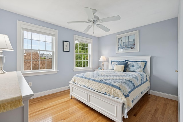 42 Rachel Carson Ln, Wells, ME 04090 - bedroom featuring light wood-style flooring and a ceiling fan