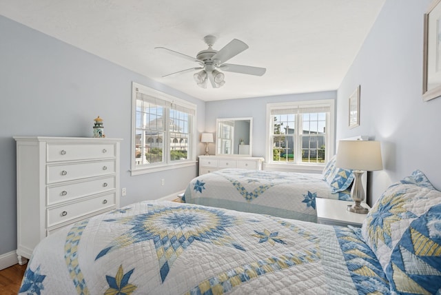 42 Rachel Carson Ln, Wells, ME 04090 - bedroom featuring wood finished floors and ceiling fan