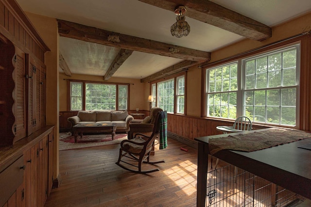 32 Williams Rd, Chelsea, ME 04330 - sunroom with beamed ceiling