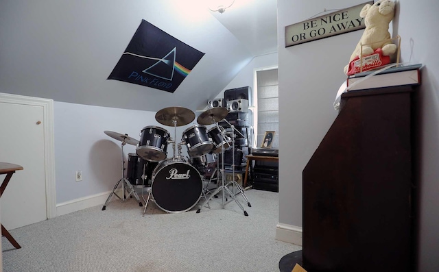 32 Williams Rd, Chelsea, ME 04330 - playroom with vaulted ceiling and carpet floors