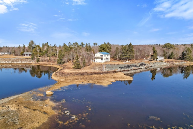 74 Spindle Rd, Ellsworth, ME 04605 - water view featuring a forest