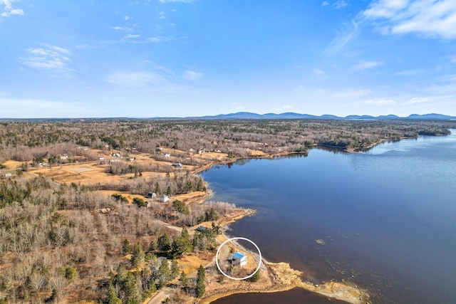 74 Spindle Rd, Ellsworth, ME 04605 - drone / aerial view of a water and mountain view