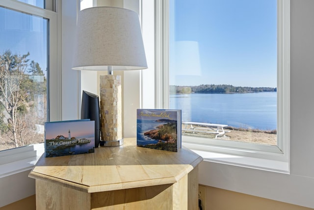 74 Spindle Rd, Ellsworth, ME 04605 - interior space featuring a water view and plenty of natural light
