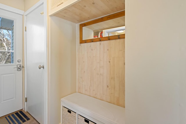 74 Spindle Rd, Ellsworth, ME 04605 - mudroom featuring wooden ceiling