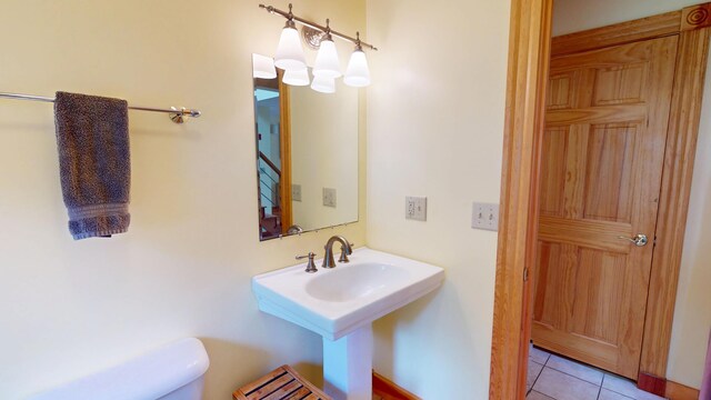 93 Hopkins Rd, Hampden, ME 04444 - bathroom with toilet and tile patterned flooring