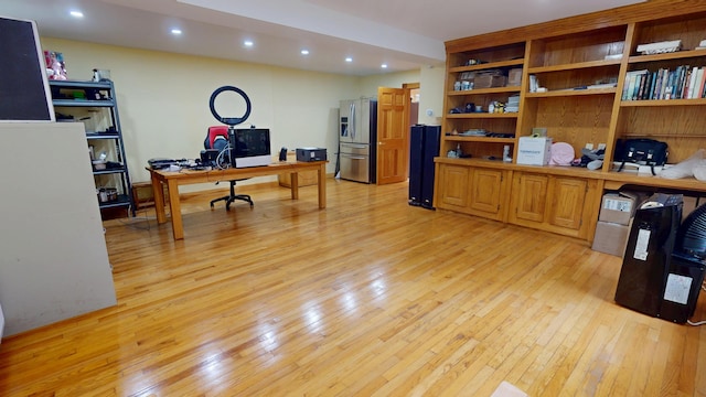 93 Hopkins Rd, Hampden, ME 04444 - home office with light wood-style floors and recessed lighting