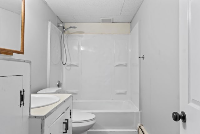 13 Newman St, Lewiston, ME 04240 - bathroom with vanity, tub / shower combination, and a paneled ceiling