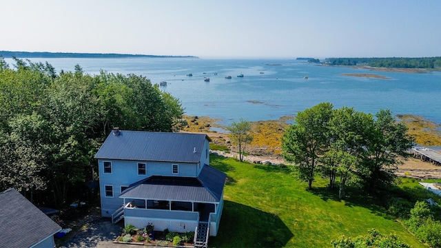 119 Merritt Rd, Steuben, ME 04680 - aerial view of property and surrounding area with a nearby body of water