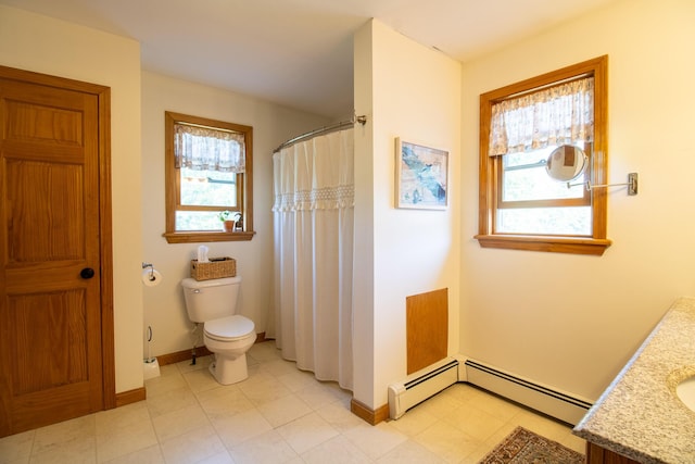 119 Merritt Rd, Steuben, ME 04680 - bathroom featuring plenty of natural light, vanity, and baseboard heating