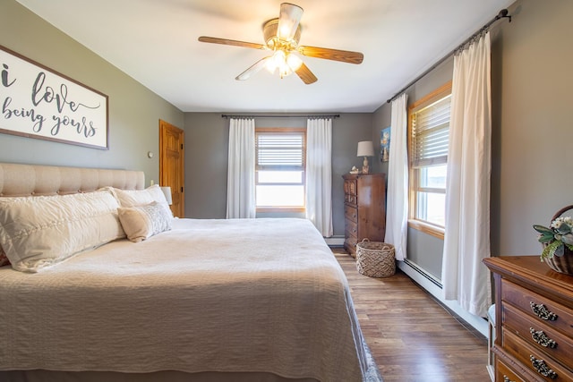 119 Merritt Rd, Steuben, ME 04680 - bedroom featuring wood finished floors and a ceiling fan