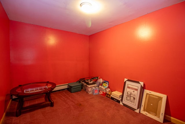 119 Merritt Rd, Steuben, ME 04680 - playroom with carpet floors and baseboard heating