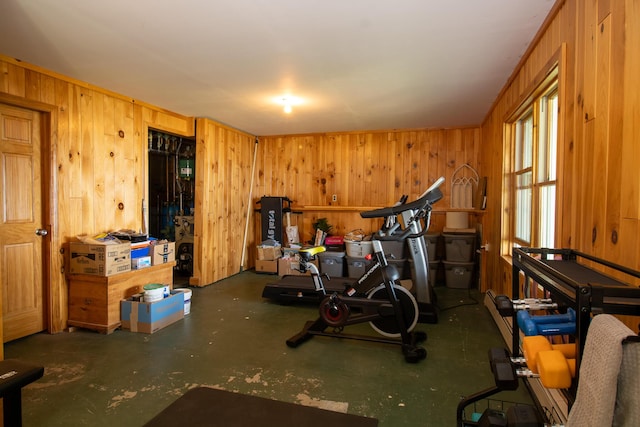119 Merritt Rd, Steuben, ME 04680 - exercise area with wood walls