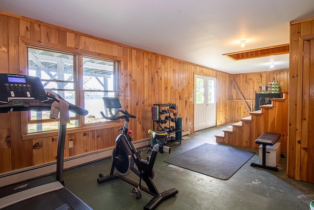 119 Merritt Rd, Steuben, ME 04680 - exercise room with wooden walls
