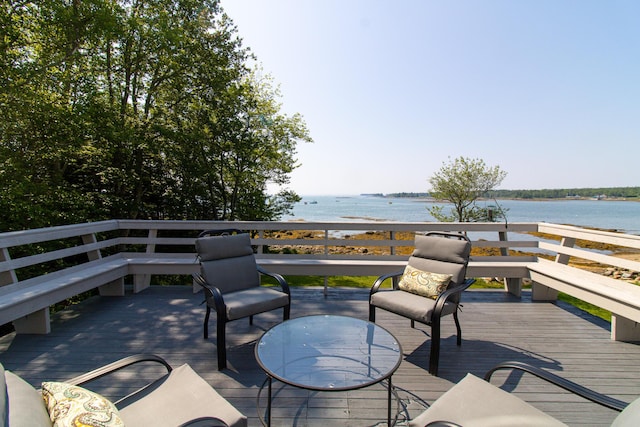 119 Merritt Rd, Steuben, ME 04680 - wooden deck with a water view