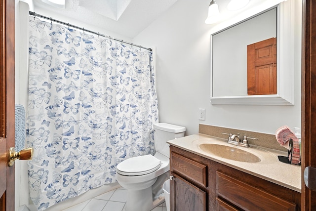 3 Tallwood Rd, Augusta, ME 04330 - full bath featuring vanity, tile patterned floors, and a skylight