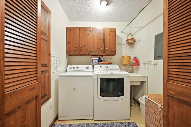 3 Tallwood Rd, Augusta, ME 04330 - washroom featuring cabinet space, washer and clothes dryer, and a textured ceiling