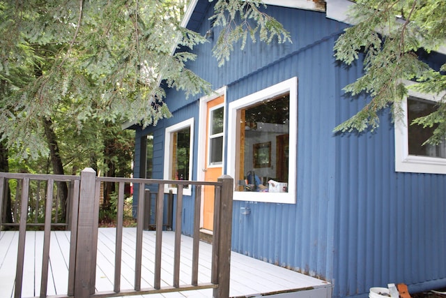 8 Drake Ln, Oakfield, ME 04763 - view of home's exterior featuring a deck