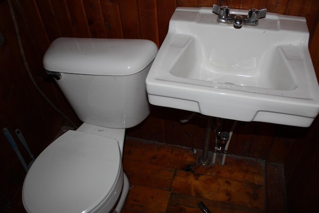 8 Drake Ln, Oakfield, ME 04763 - bathroom featuring wood walls