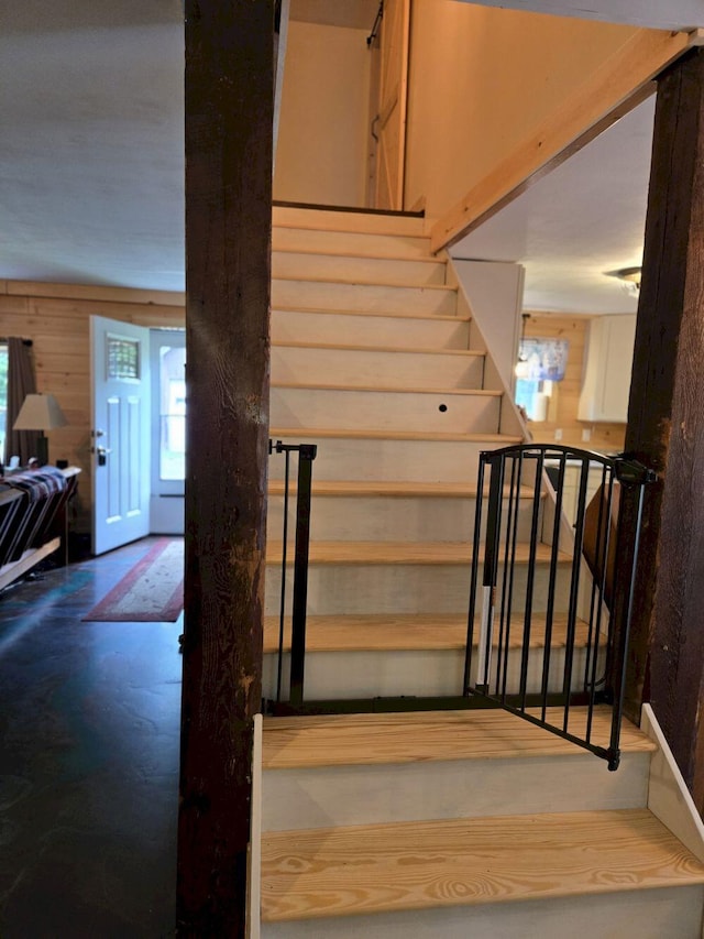 340 Campground Rd, Anson, ME 04958 - stairway with wood walls