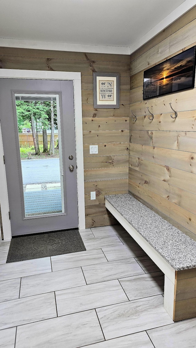62 Cobb Rd, Stetson, ME 04488 - mudroom with wooden walls