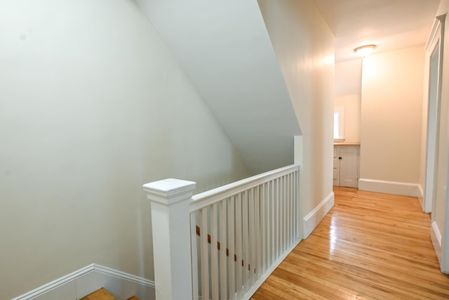 18 Colonial Rd Unit 18, Portland, ME 04102 - hallway with an upstairs landing and light wood finished floors