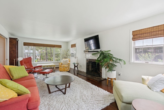 6 Beechwood Ln, Falmouth, ME 04105 - living area with a high end fireplace and wood finished floors