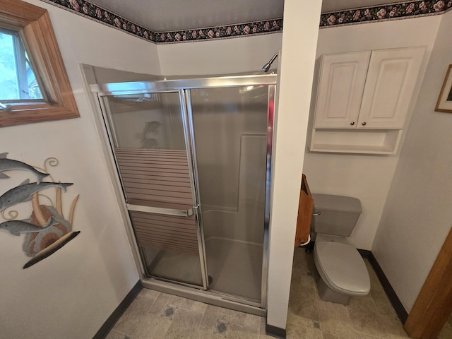 83 Milts Way, Lincoln, ME 04457 - full bathroom with baseboards and a shower stall