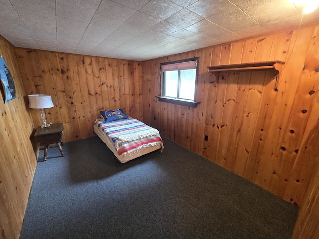 83 Milts Way, Lincoln, ME 04457 - carpeted bedroom with wooden walls