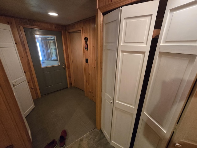 83 Milts Way, Lincoln, ME 04457 - hallway with wood walls and recessed lighting