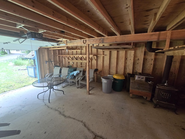83 Milts Way, Lincoln, ME 04457 - basement with a wood stove