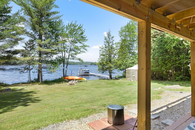 52 Ludden Ln, Lincoln, ME 04457 - view of grassy yard with a water view
