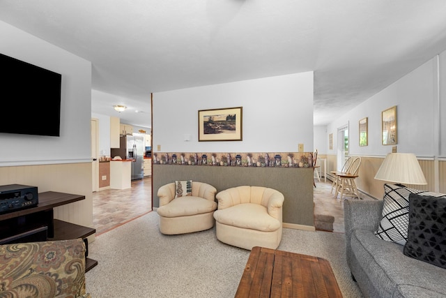 52 Ludden Ln, Lincoln, ME 04457 - living room with a wainscoted wall