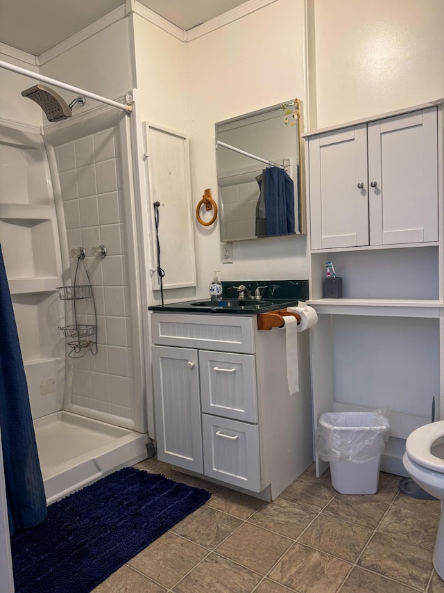 27 Main St, Vassalboro, ME 04989 - full bathroom featuring a shower with shower curtain and vanity