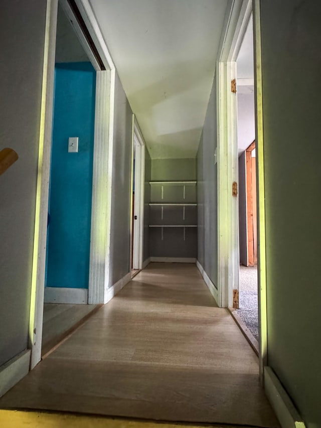 27 Main St, Vassalboro, ME 04989 - hallway with wood finished floors and baseboards