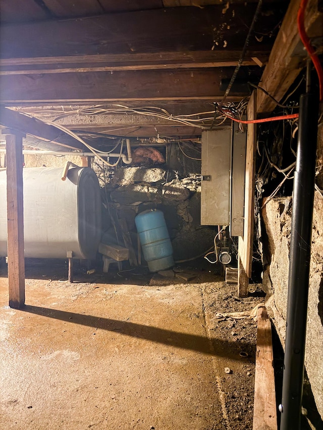 27 Main St, Vassalboro, ME 04989 - basement with heating fuel and a water pressure tank