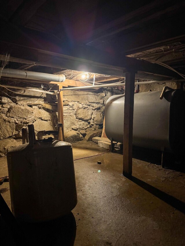 27 Main St, Vassalboro, ME 04989 - unfinished basement featuring heating fuel