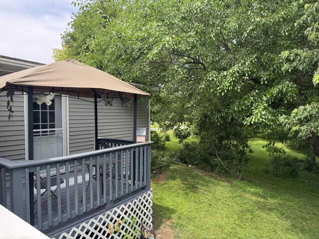 27 Main St, Vassalboro, ME 04989 - view of grassy yard with a gazebo and a deck