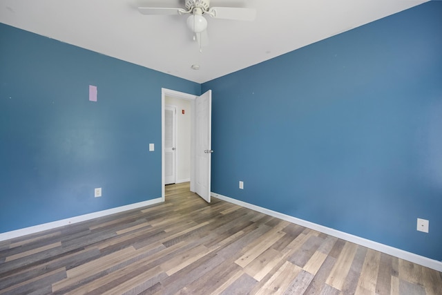 32 Barton Rd, Windsor, ME 04363 - spare room with a ceiling fan and wood finished floors