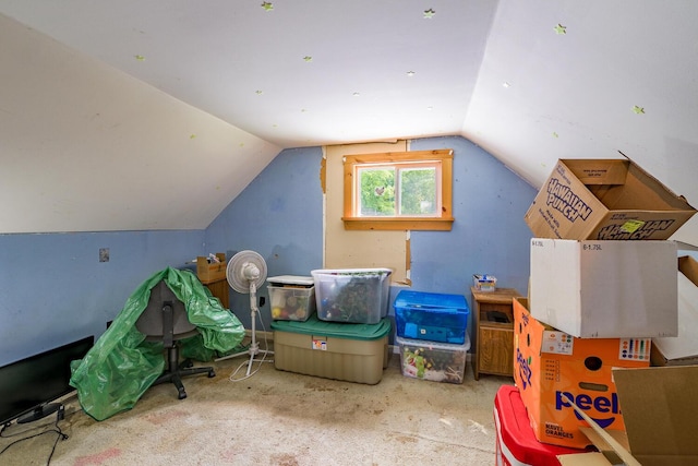 672 Brooks Rd, Knox, ME 04986 - bonus room featuring vaulted ceiling and carpet flooring