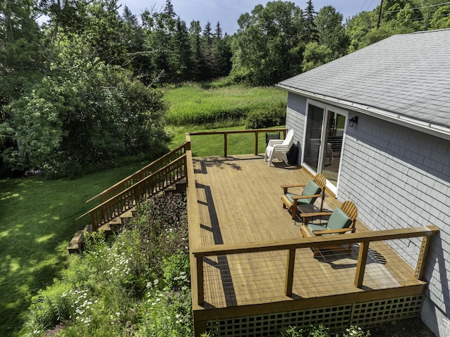 585 N Lubec Rd, Lubec, ME 04652 - wooden deck with a lawn
