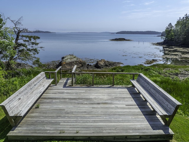 585 N Lubec Rd, Lubec, ME 04652 - wooden deck featuring a water view