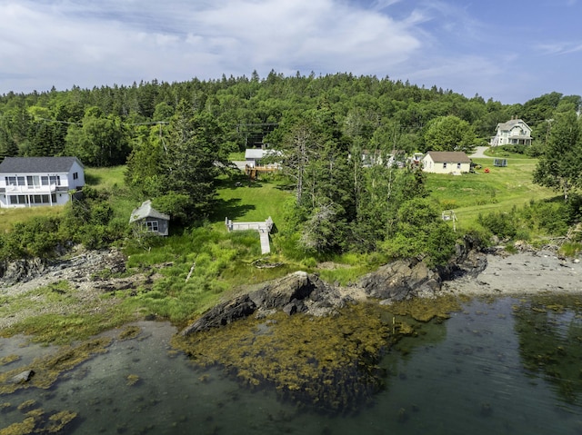 585 N Lubec Rd, Lubec, ME 04652 - aerial view of property's location with a heavily wooded area