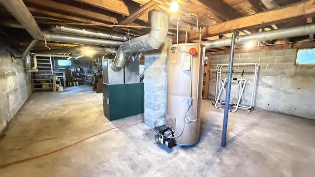 269 County Rd, Lubec, ME 04652 - unfinished basement featuring water heater and heating unit