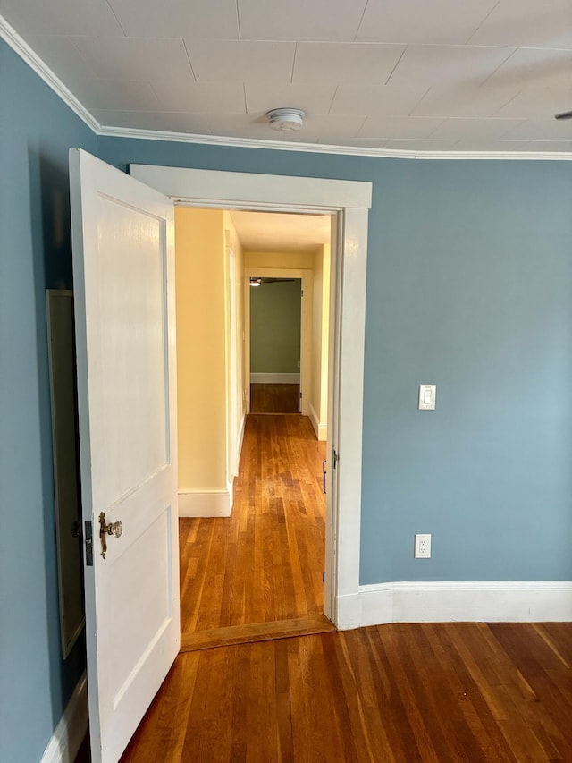 272 Center St, Bangor, ME 04401 - corridor with wood-type flooring and crown molding