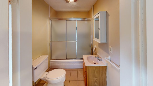 46 Crest Ave, Auburn, ME 04210 - bathroom with vanity, a shower stall, and tile patterned flooring