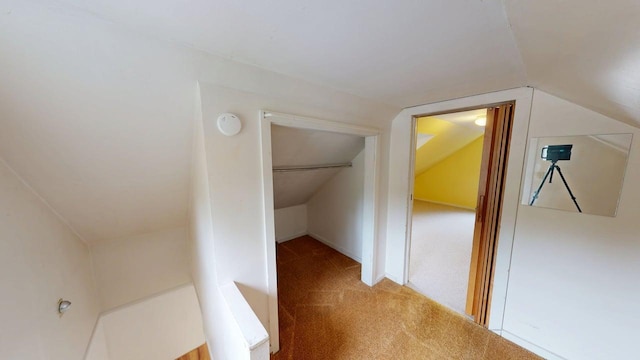 46 Crest Ave, Auburn, ME 04210 - additional living space featuring vaulted ceiling and carpet flooring