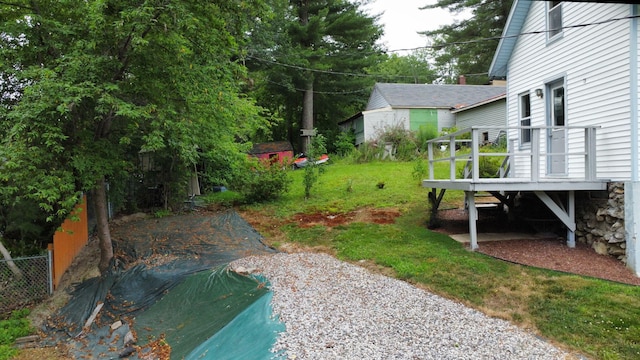 46 Crest Ave, Auburn, ME 04210 - view of yard featuring a wooden deck