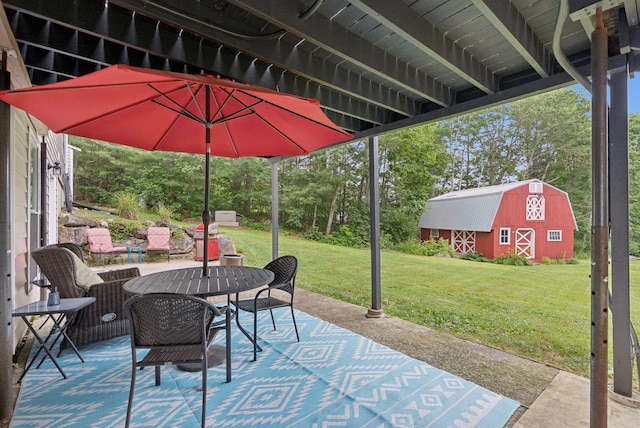 471 Methodist Rd, Westbrook, ME 04092 - view of patio featuring a barn and an outbuilding