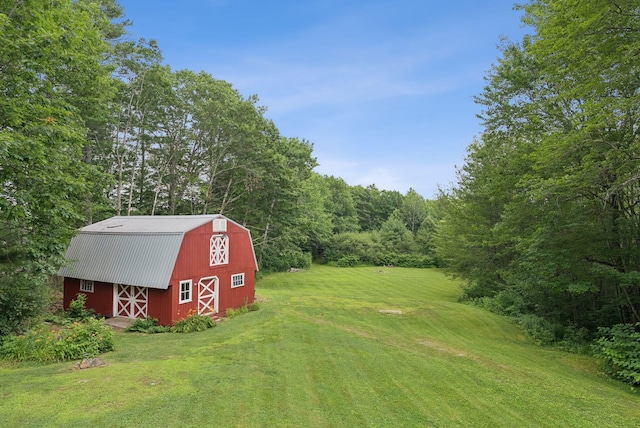 471 Methodist Rd, Westbrook, ME 04092 - view of grassy yard with a barn and an outdoor structure