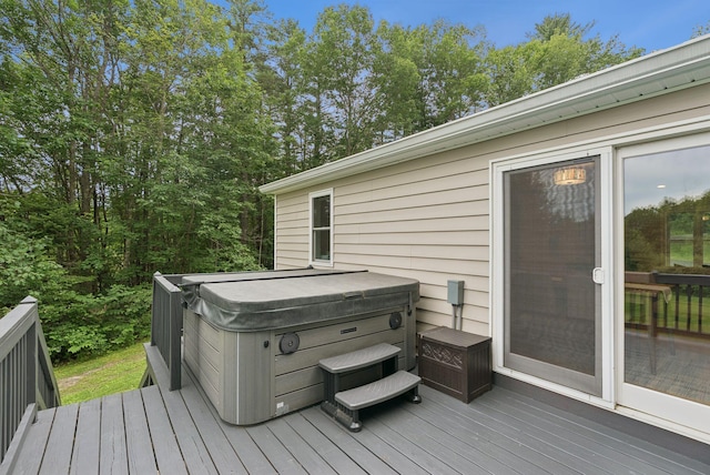 471 Methodist Rd, Westbrook, ME 04092 - wooden terrace with a hot tub